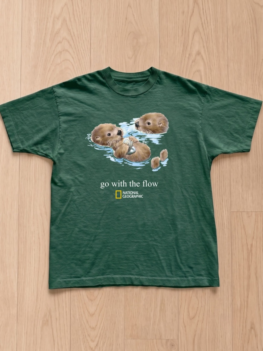Gildan Forest Green Short Sleeve Tee with Otter Artwork